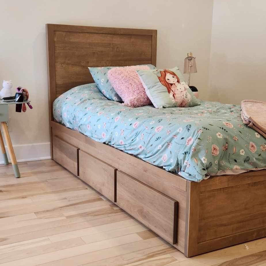 Lit Portneuf avec tête en bois