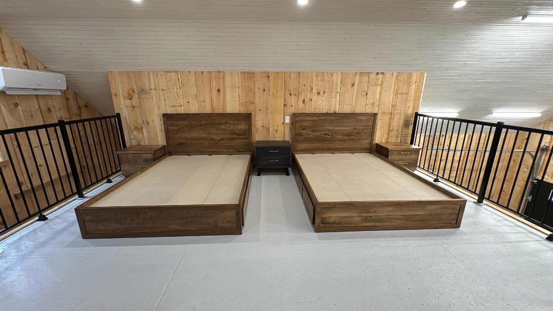 Lit Portneuf avec tête en bois