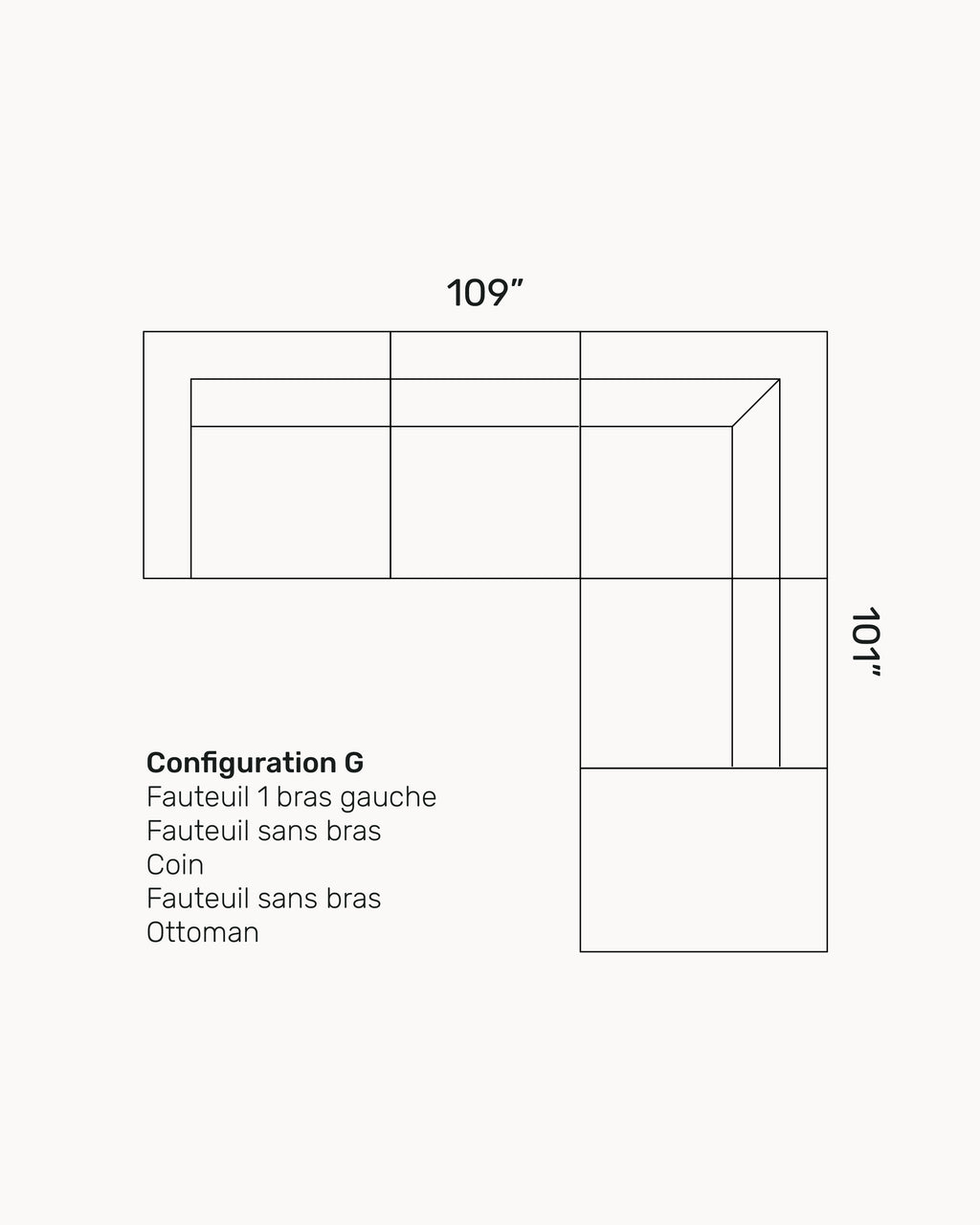 Sectionnel modulaire Hubert