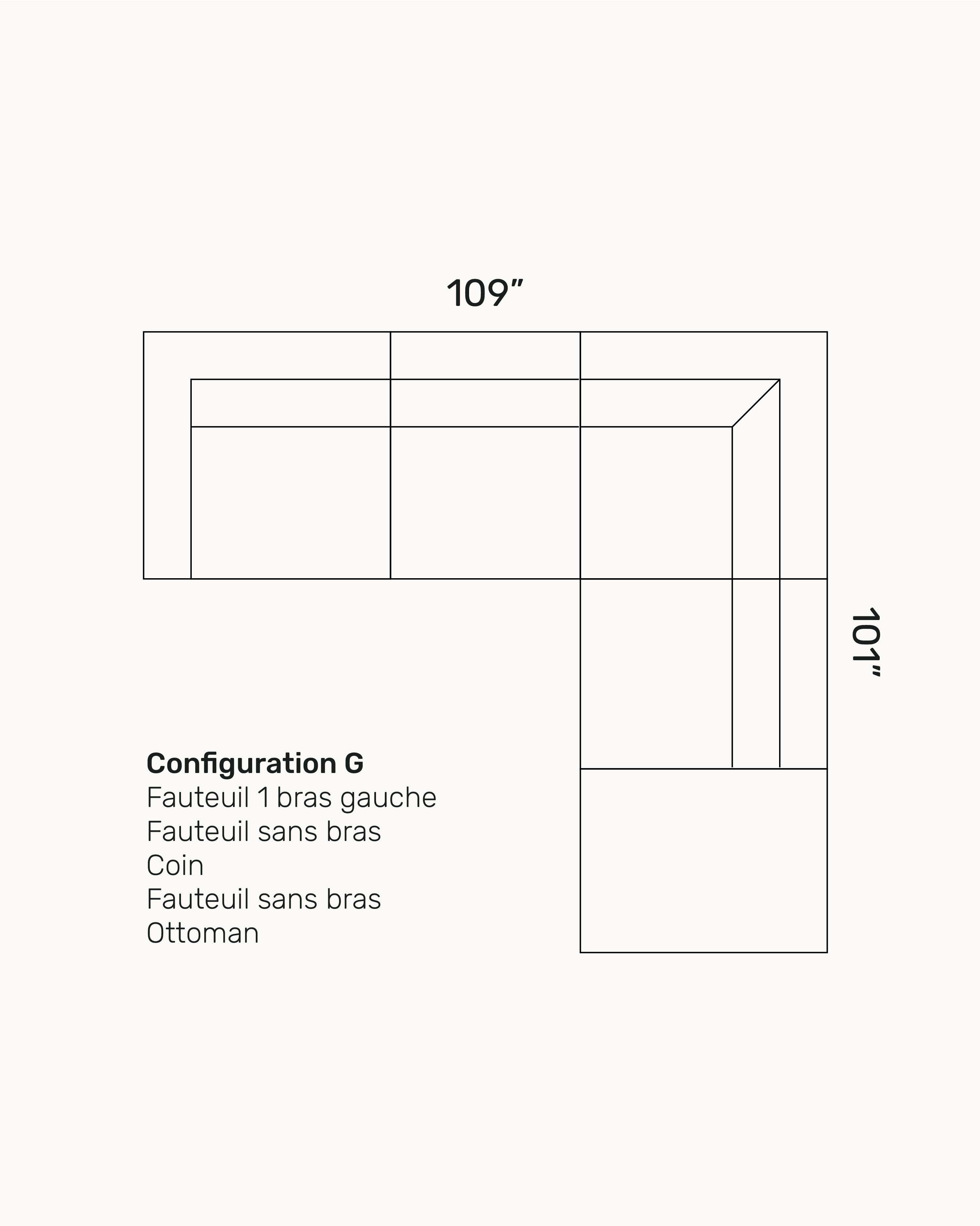 Sectionnel modulaire Hubert