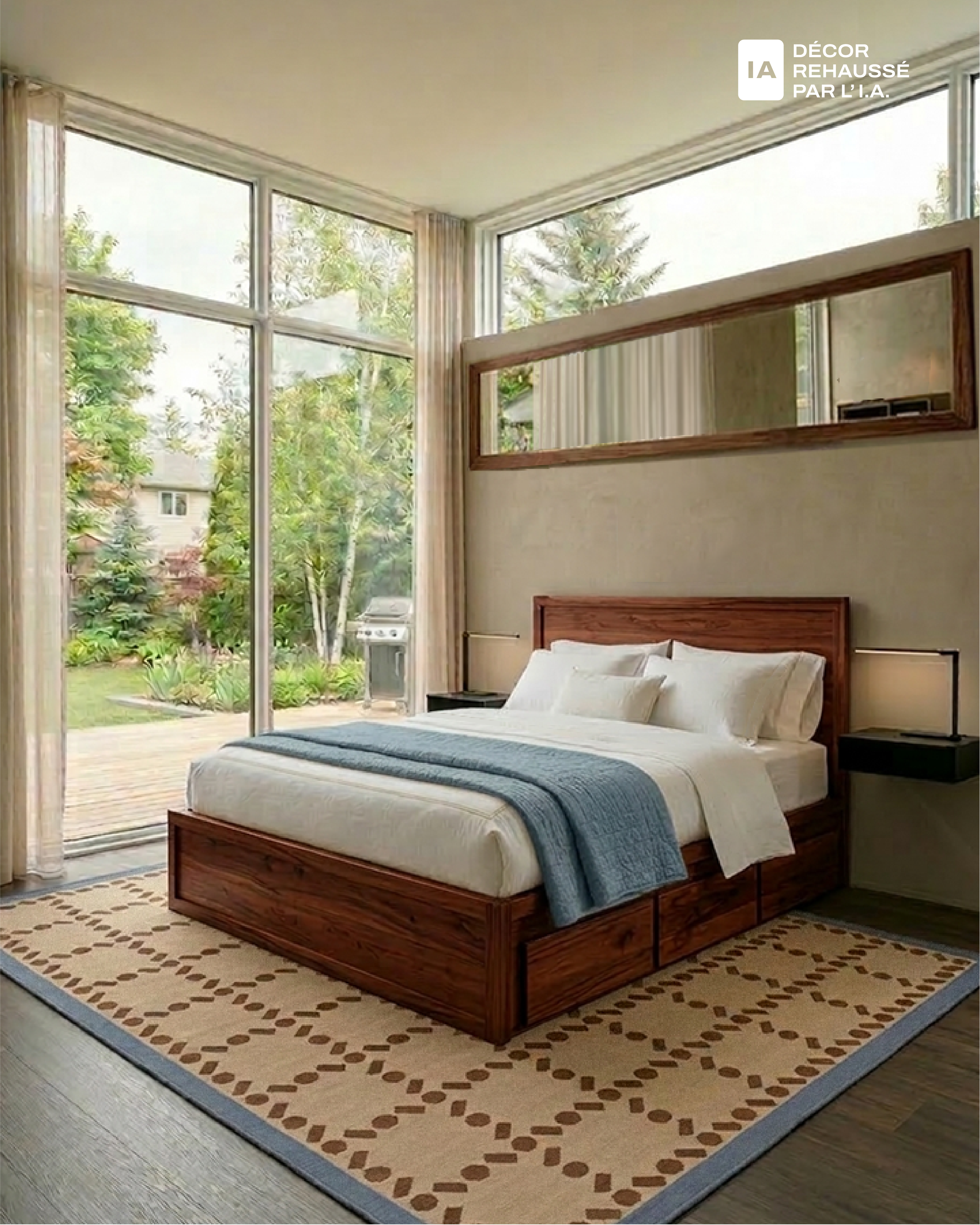 Lit Portneuf avec tête en bois