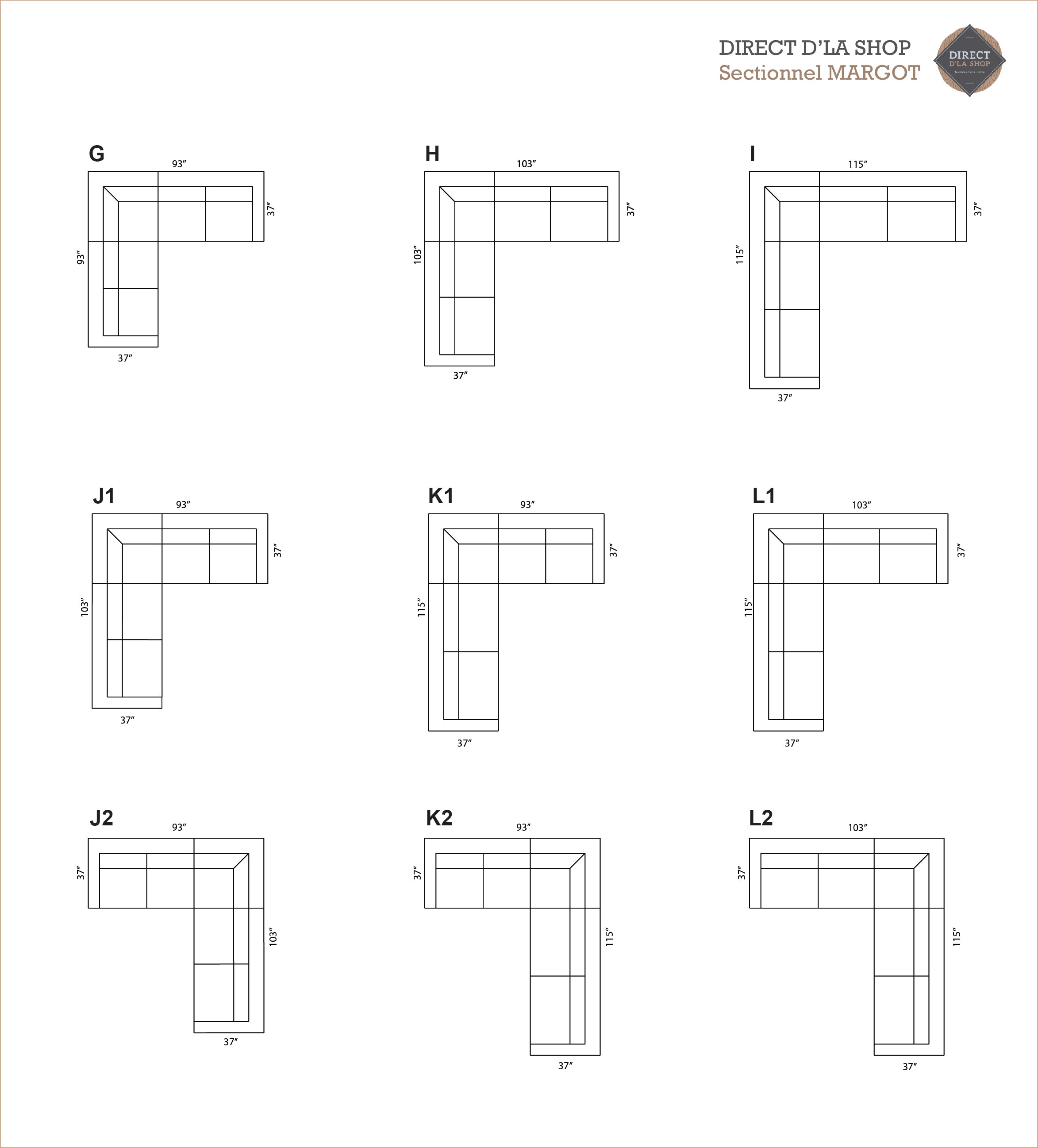 Sectionnel modulaire Margot