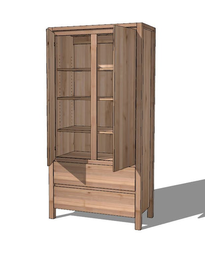 Vue intérieure des portes de notre armoire Montebello