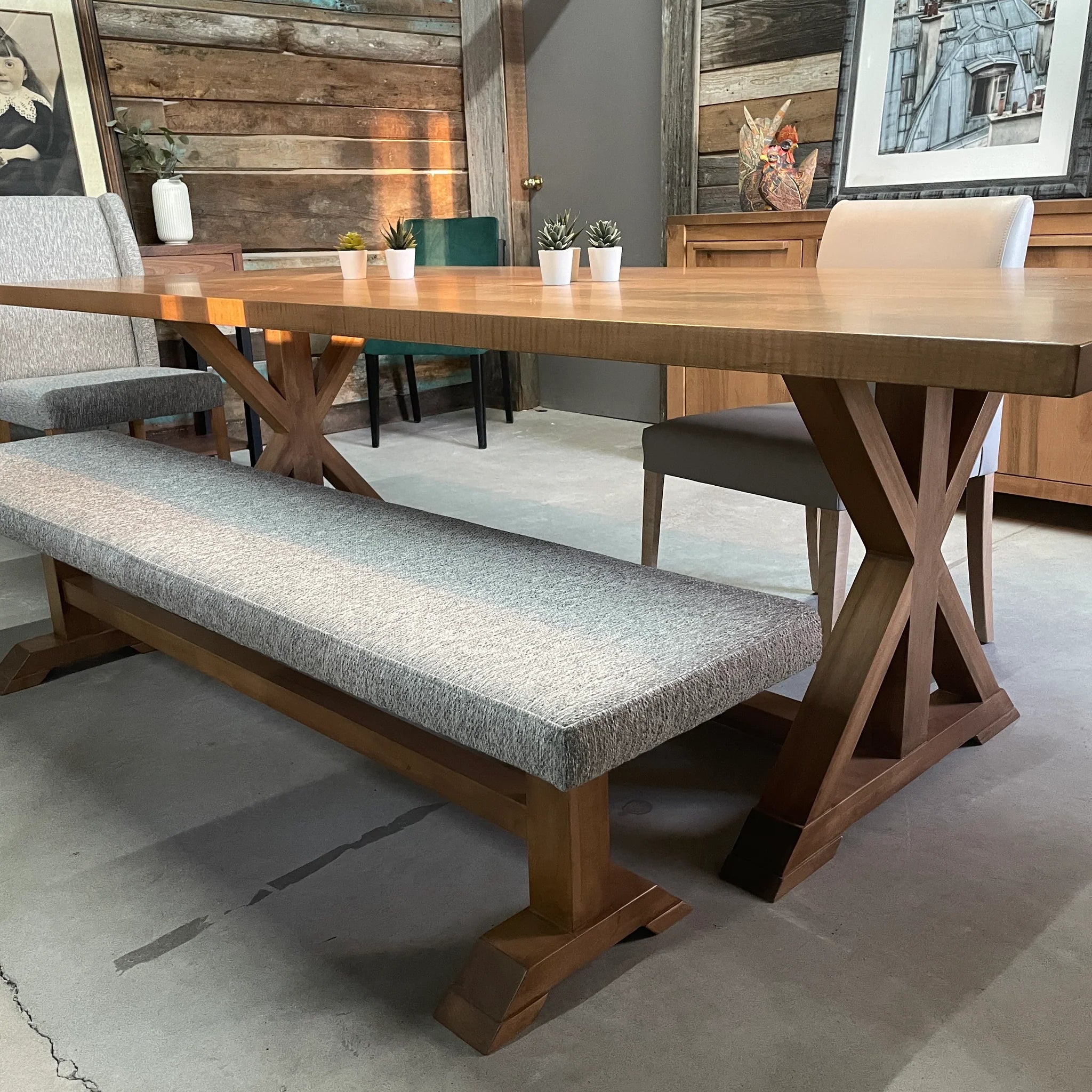 Table et banc collection Acton Vale en érable massif style Farmhouse