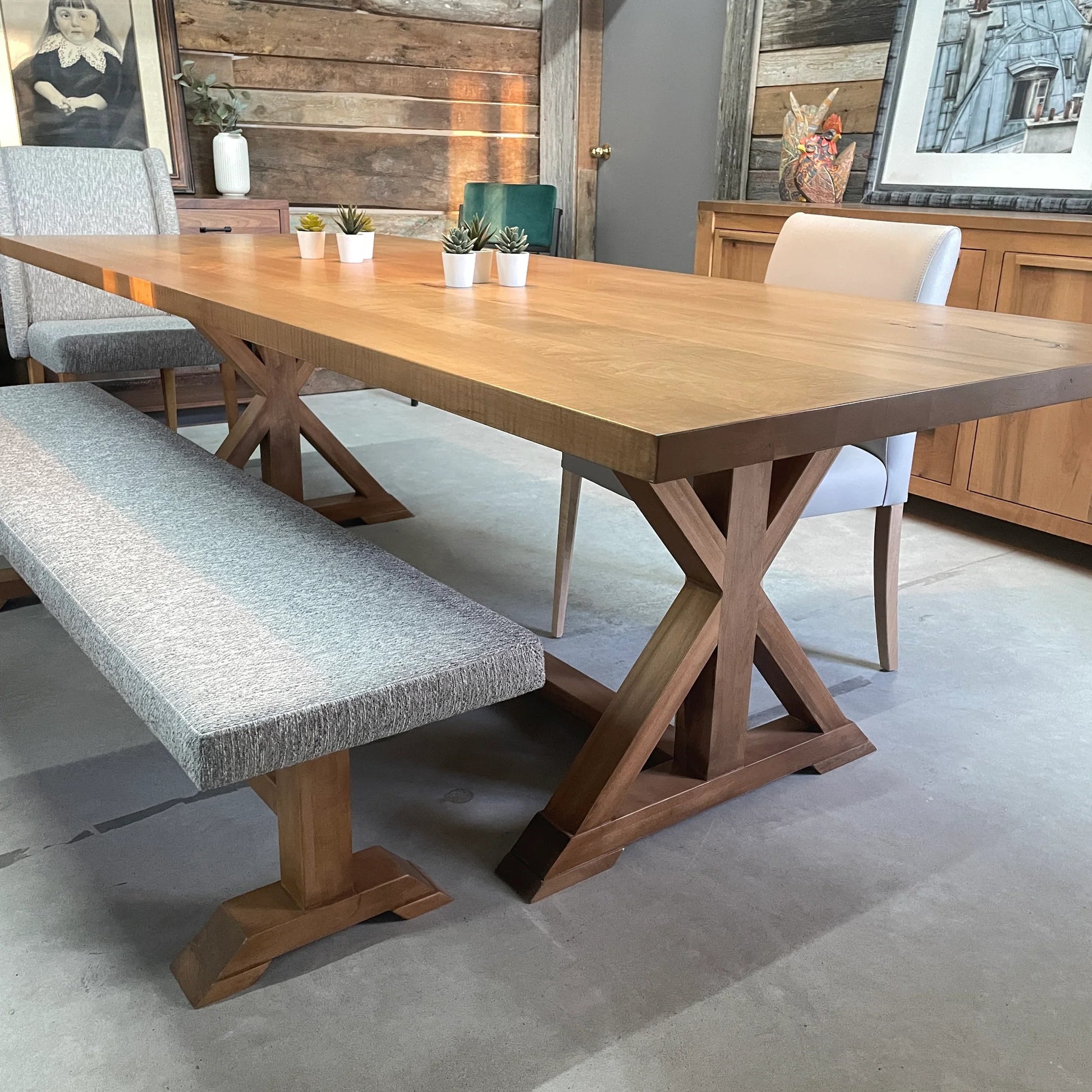 Table et banc collection Acton Vale en érable massif style Farmhouse