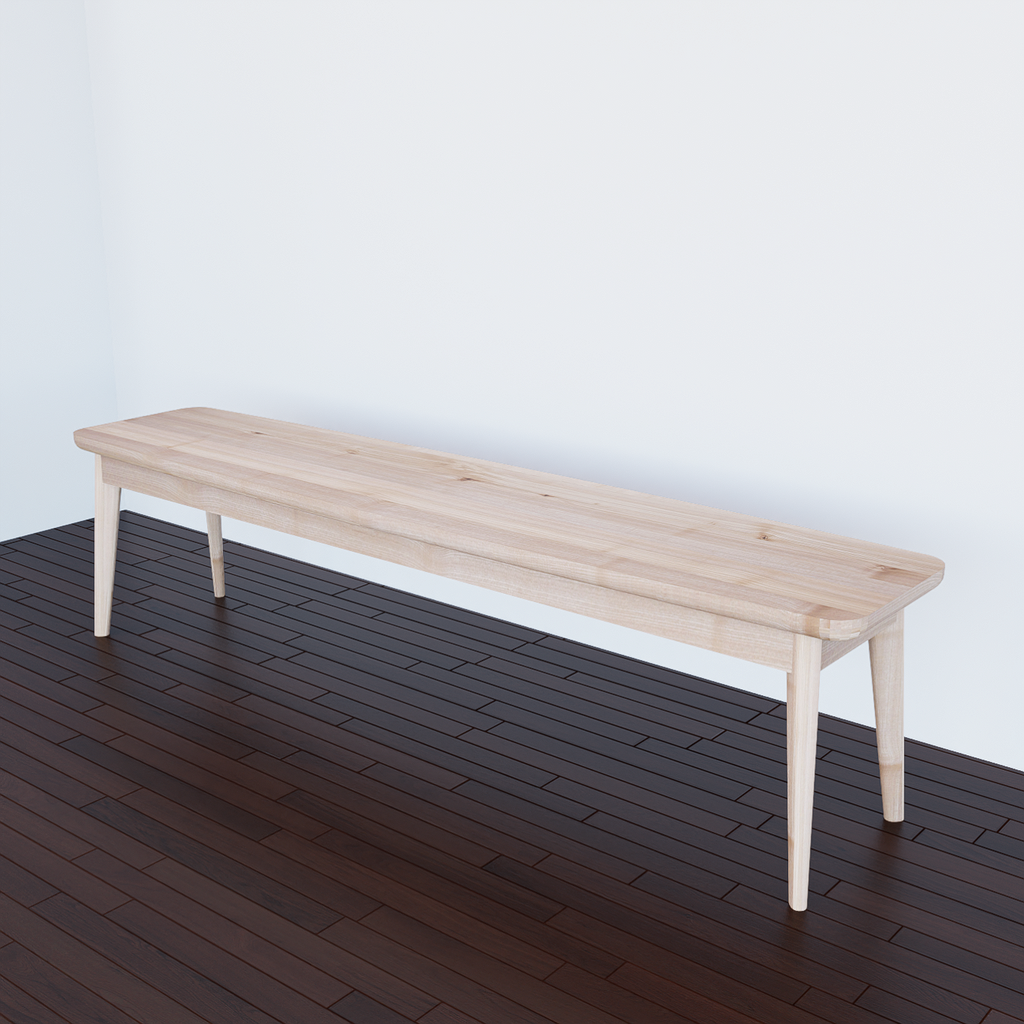 Banc de salle à manger au style scandinave en érable massif naturel collection Mégantic