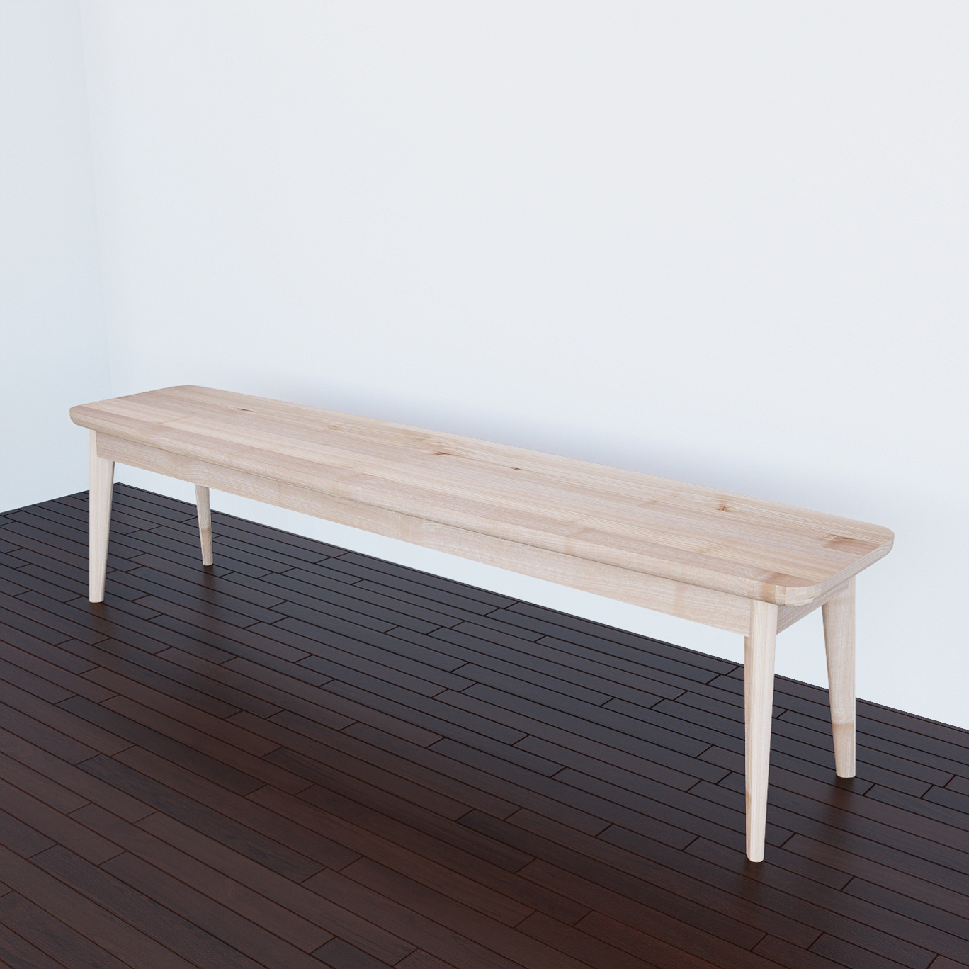 Banc de salle à manger au style scandinave en érable massif naturel collection Mégantic