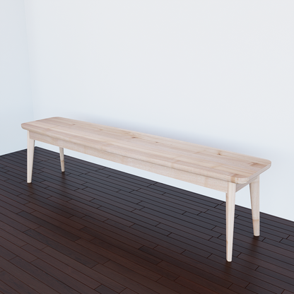 Banc de salle à manger au style scandinave en érable massif naturel collection Mégantic