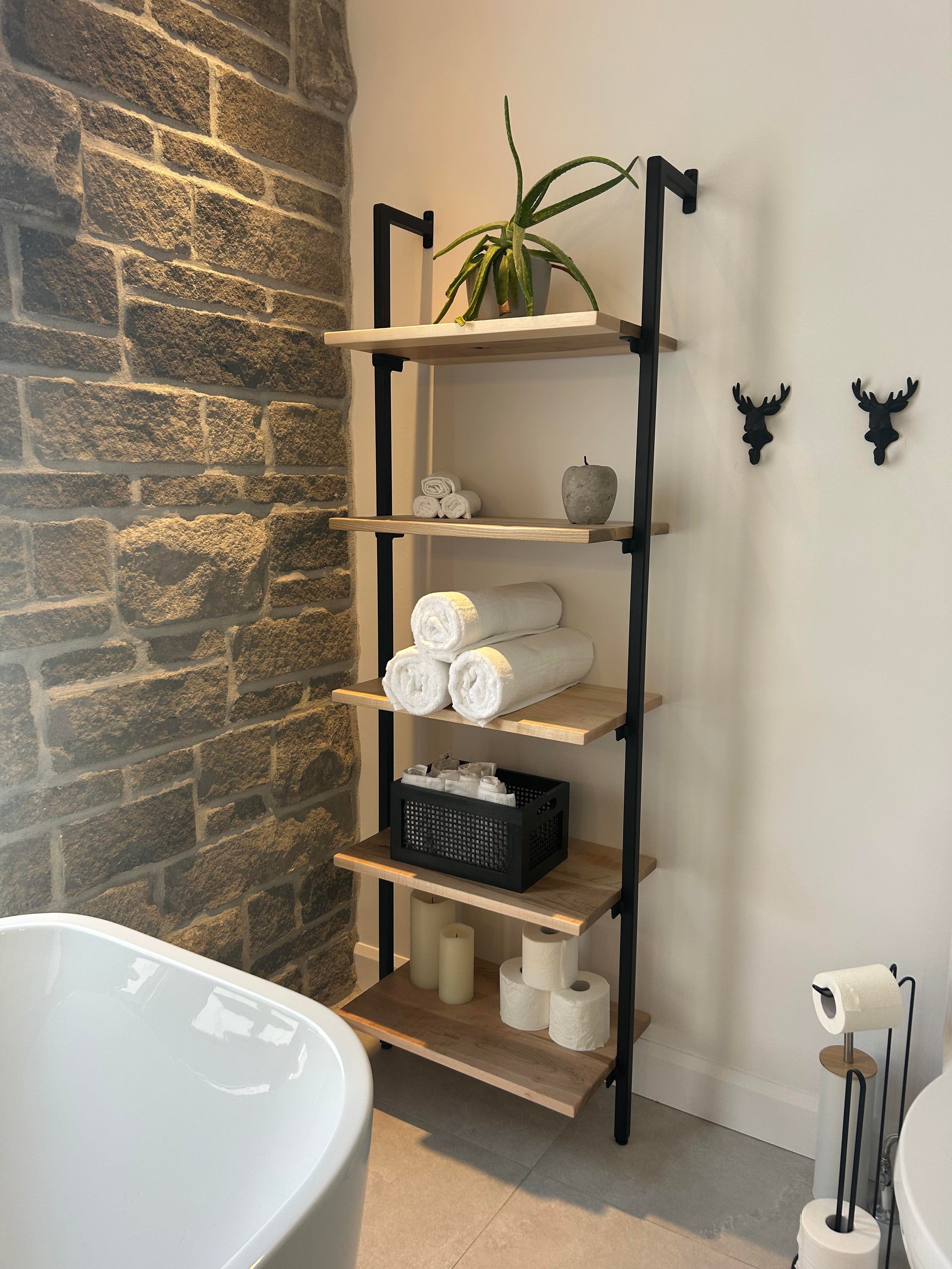 Étagère collection Sutton avec 5 tablettes en érable massif naturel