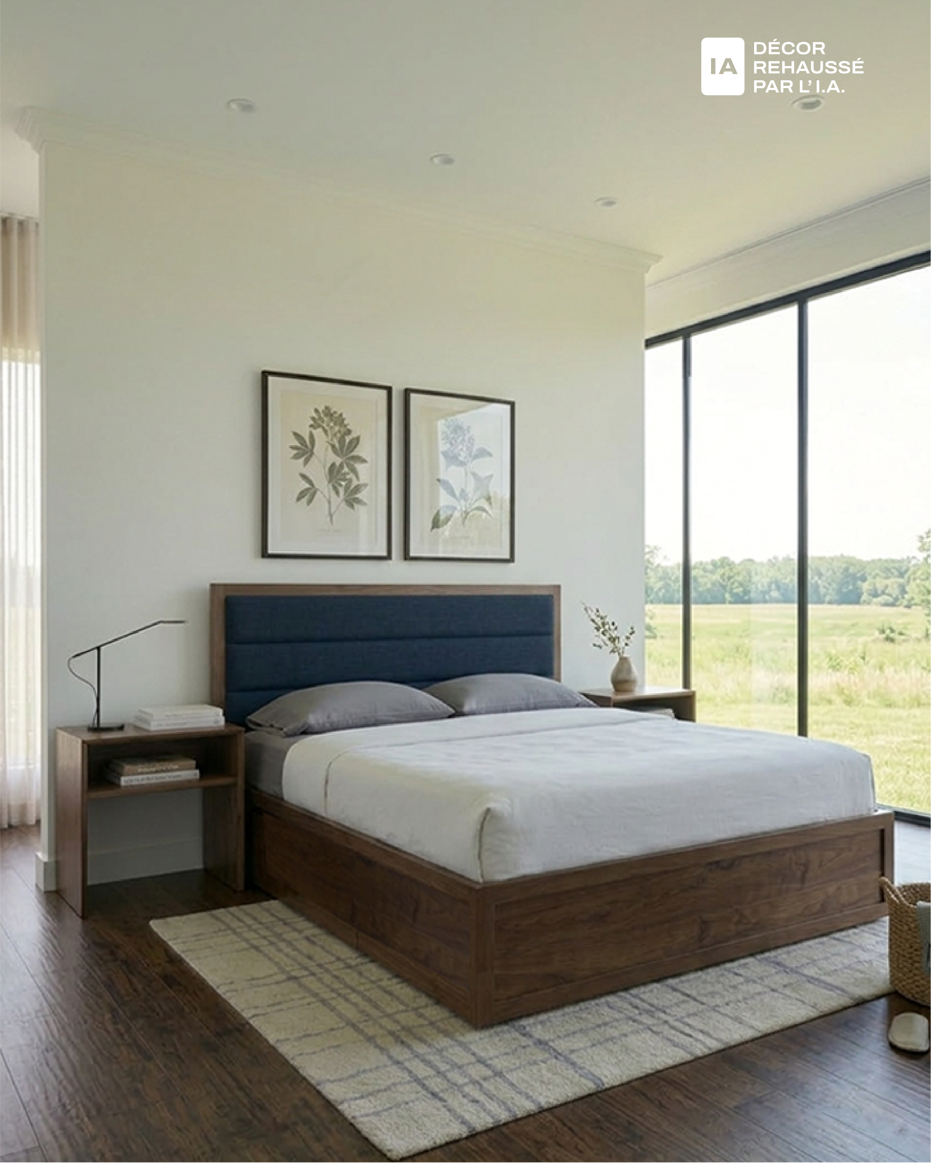 Lit Portneuf avec tête rembourée