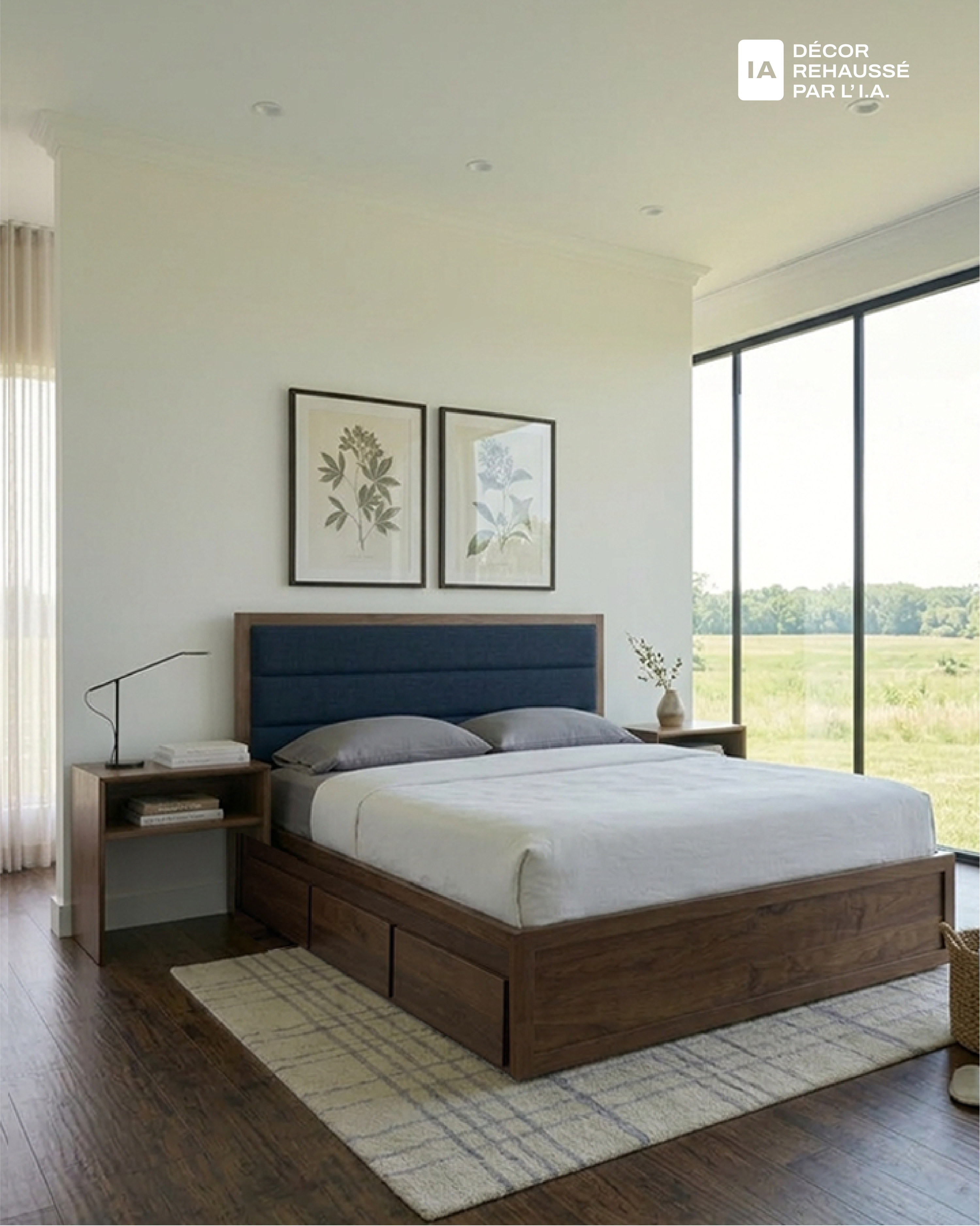 Lit Portneuf avec tête rembourée